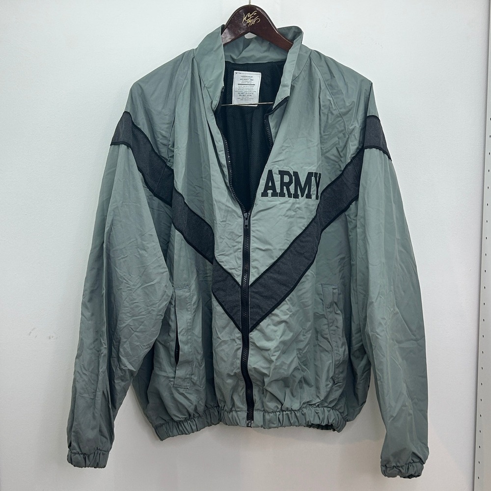Army IPFU Jacket Large Regular Men Military Training Windbreaker Gray Zip